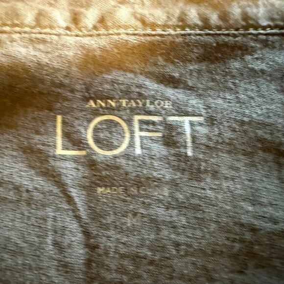 Loft Taupe Sleeveless Sequin Front Blouse - Medium - Picture 6 of 8